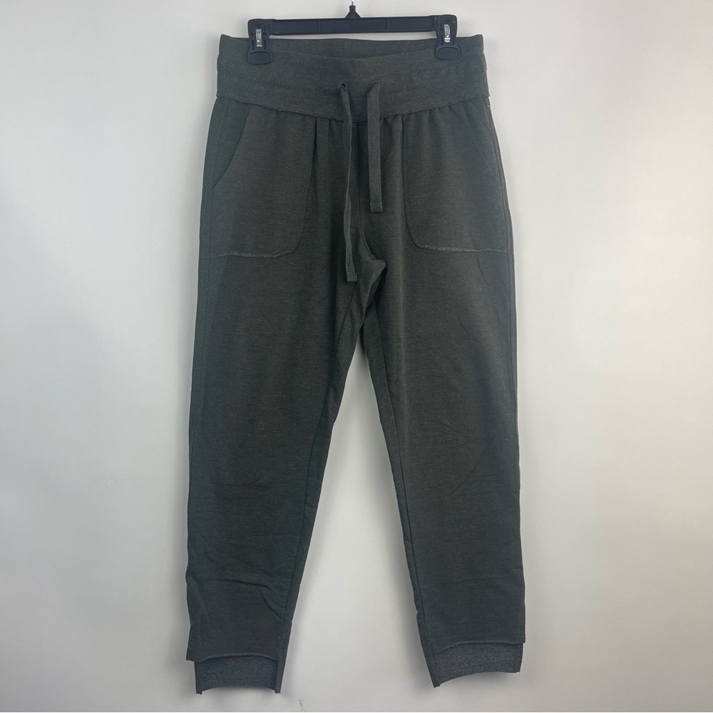 Zella Gray Uneven Hem Drawstring Lounge Pants Size Medium